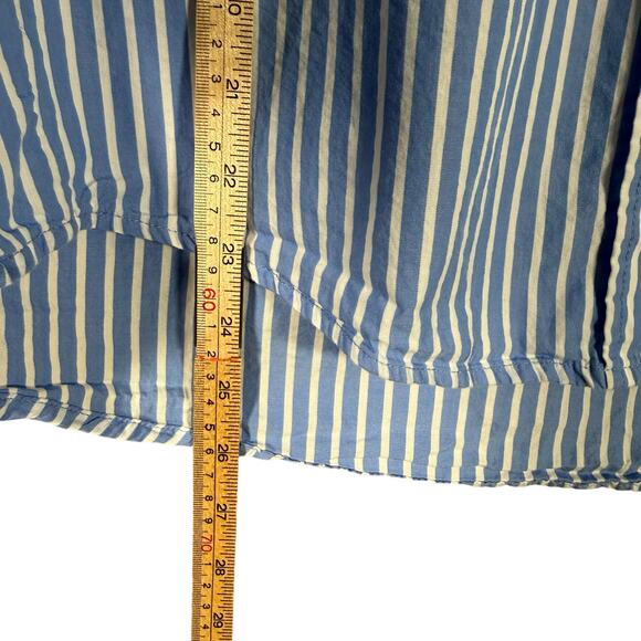 Talulah Blue White Stripe Cotton Pajama Set Button Shirt Shorts Small - Picture 5 of 12